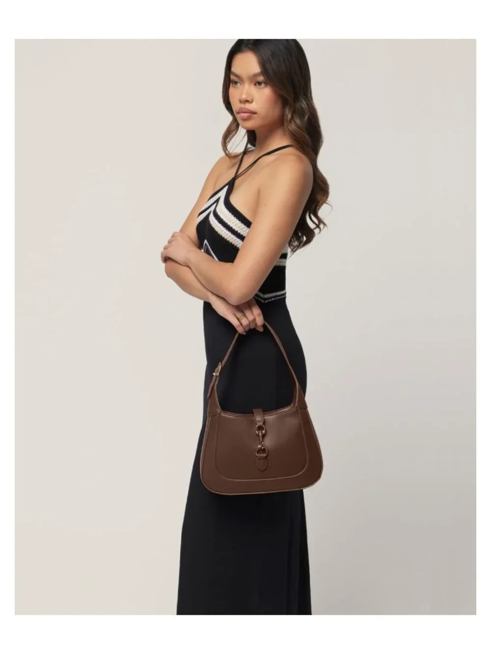 Small Trendy Hobo Shoulder Bag Faux Leather Adjustable Crossbody Purse